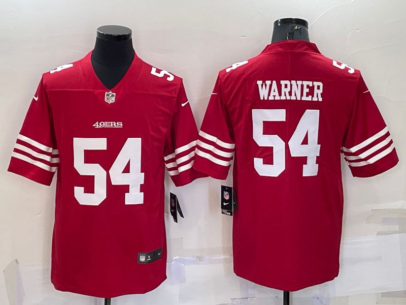 Men San Francisco 49ers 54 Warner Red New 2022 Nike Limited Vapor Untouchable NFL Jersey